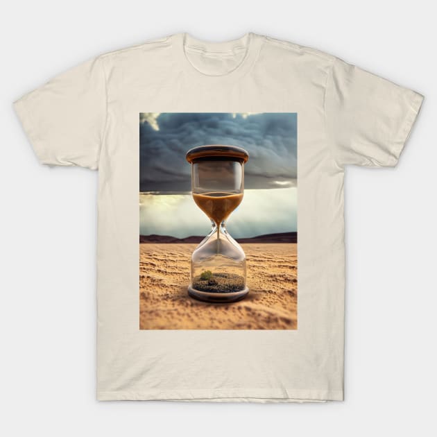 Hourglass in the desert T-Shirt by psychoshadow